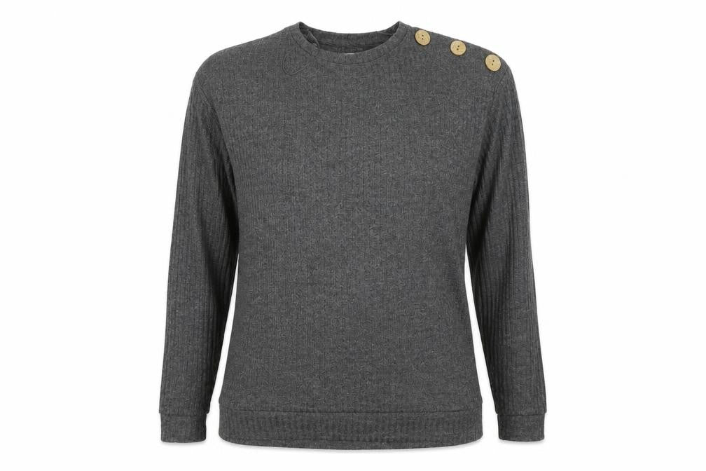 Front view of Papaya women’s grey jumper, size UK 16