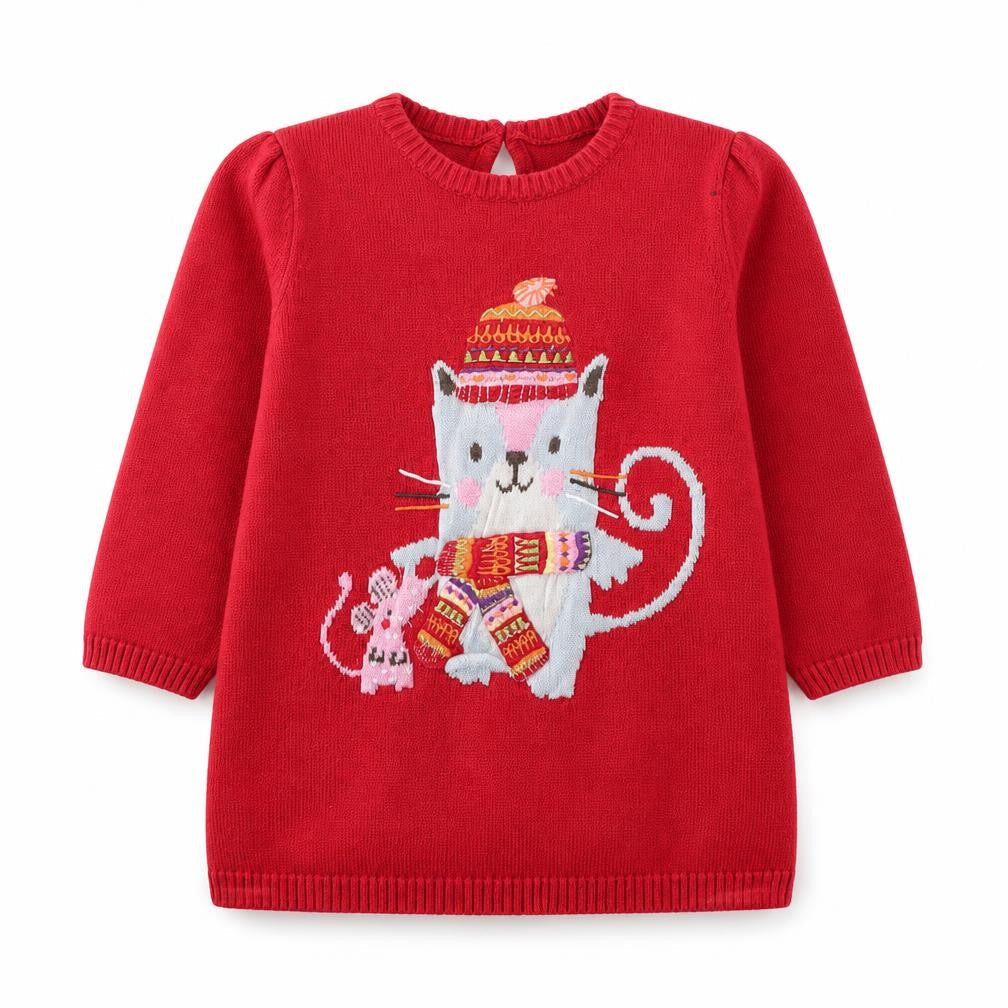 TU Baby Red   Pullover Jumper Size 3-6 Months  - Cat and Mouse