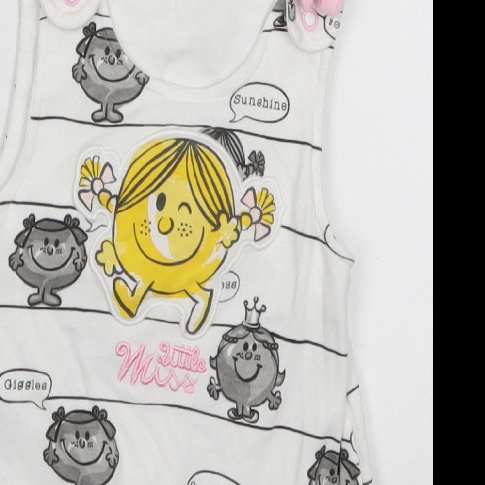 Preworn Girls White Spotted  Romper One-Piece Size 3-6 Months  - Little Miss Sunshine