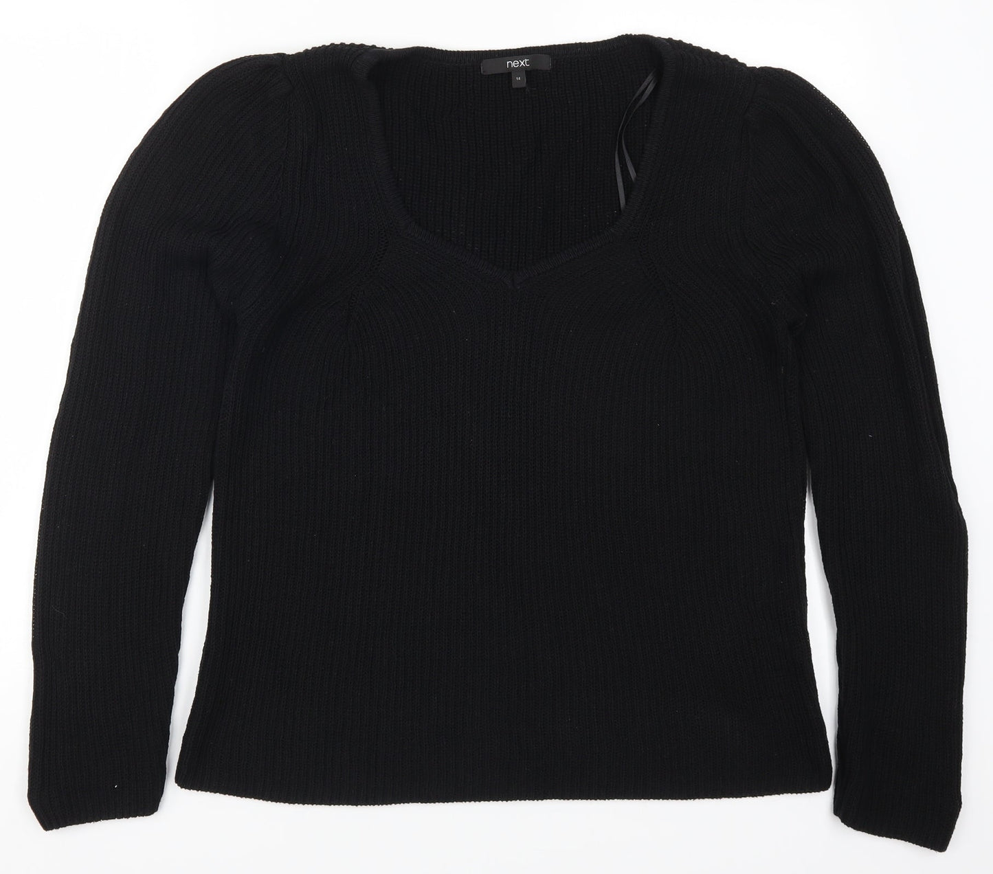 NEXT Womens Black  Knit Pullover Jumper Size 14