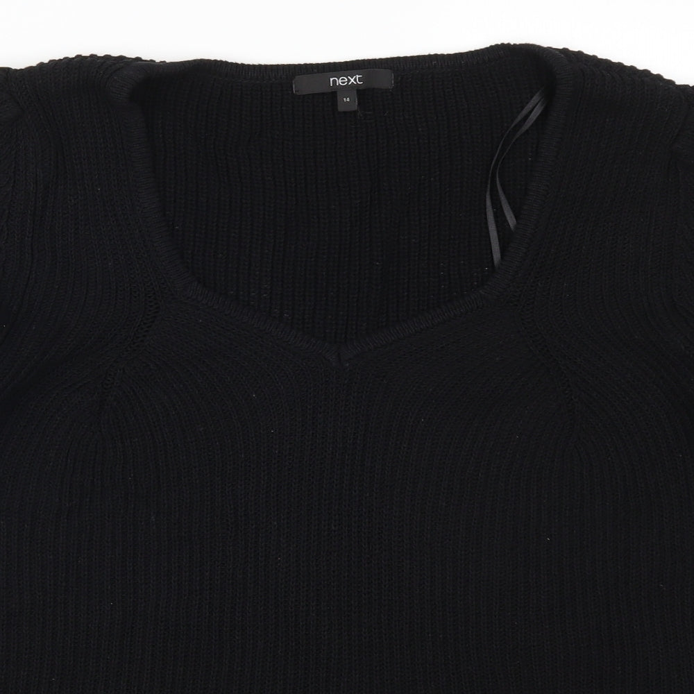 NEXT Womens Black  Knit Pullover Jumper Size 14