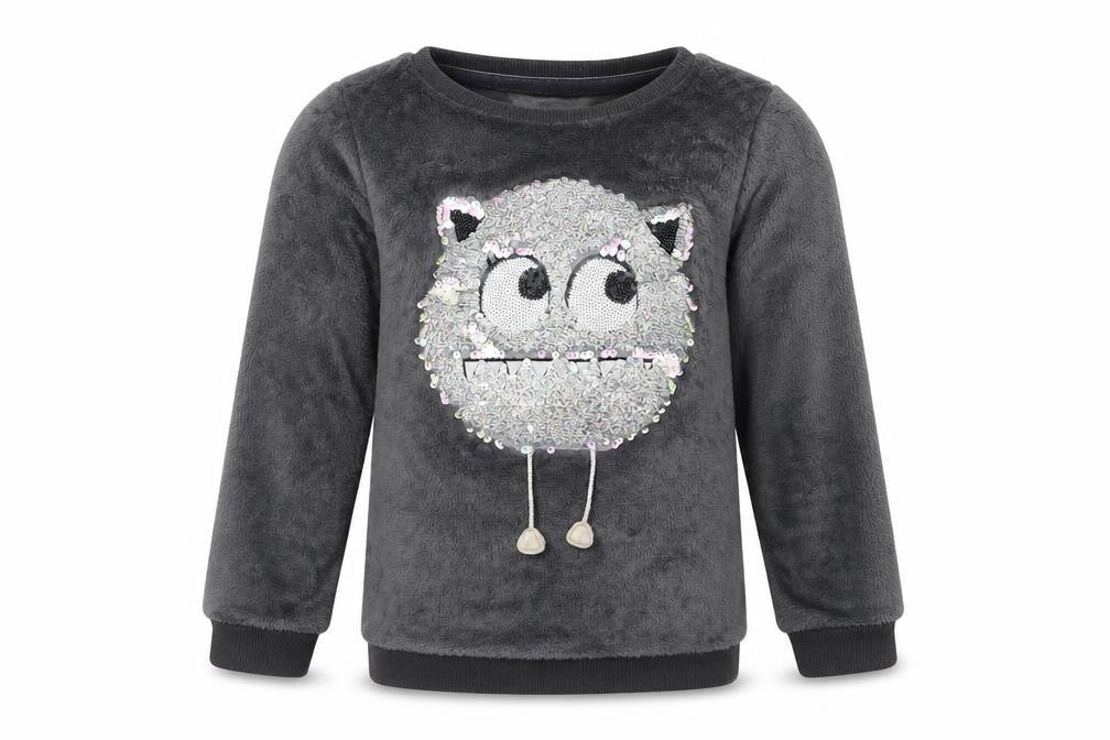 H&M Girls Grey  Fleece Top Pyjama Top Size 5-6 Years