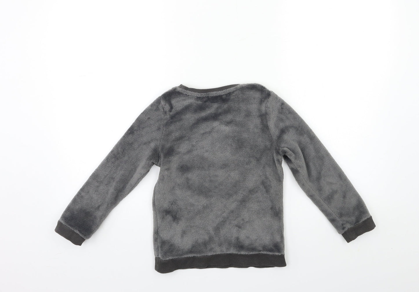 H&M Girls Grey  Fleece Top Pyjama Top Size 5-6 Years