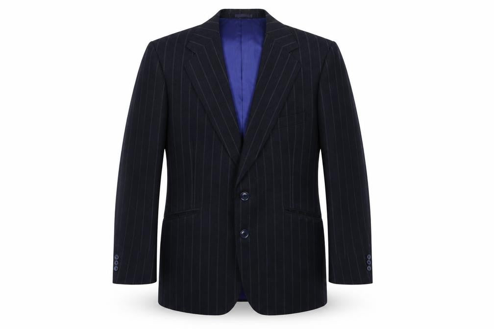 Preworn Mens Blue Striped  Jacket Suit Jacket Size 42