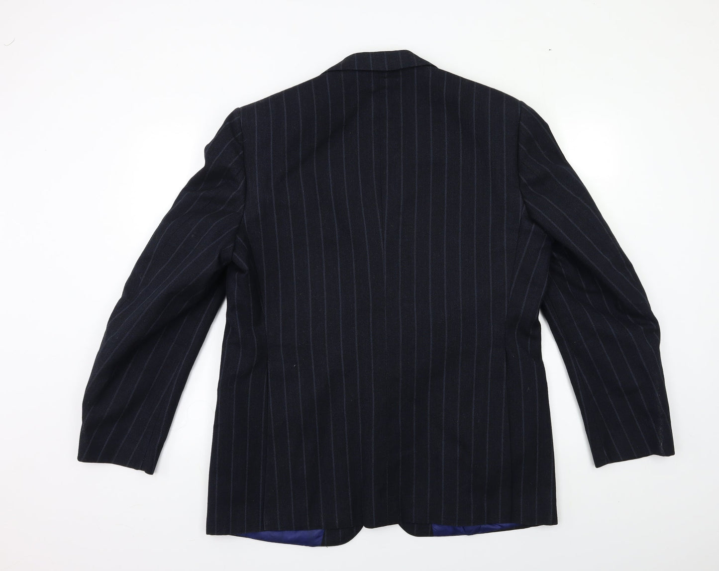 Preworn Mens Blue Striped  Jacket Suit Jacket Size 42