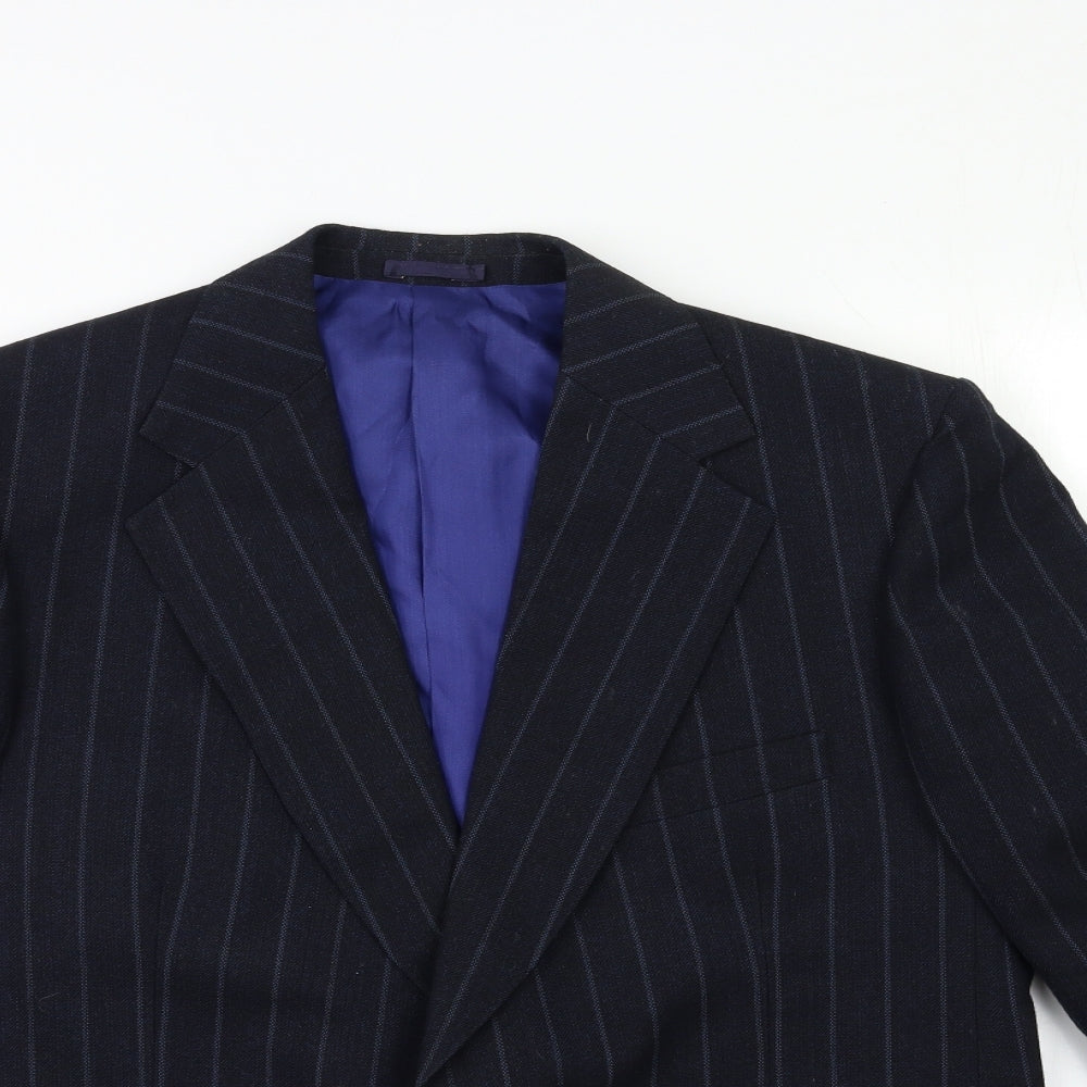 Preworn Mens Blue Striped  Jacket Suit Jacket Size 42