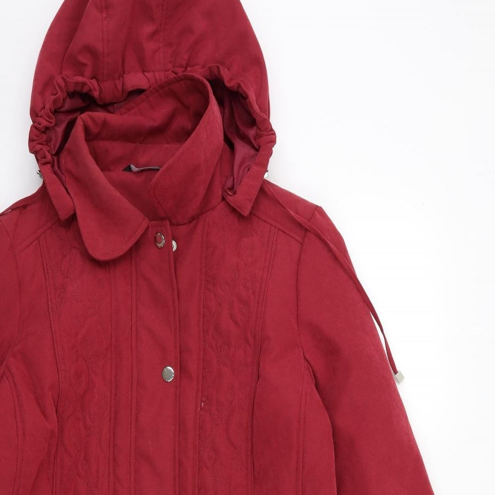 Bonmarché Womens Red   Overcoat Coat Size 10