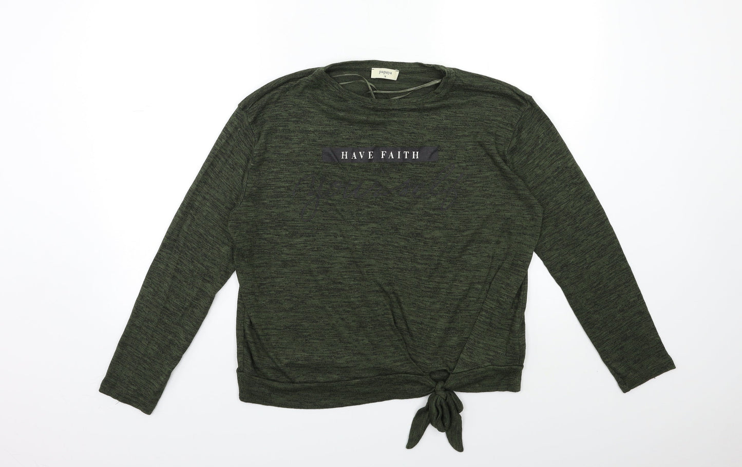 Papaya Womens Green  Knit Pullover Jumper Size 14