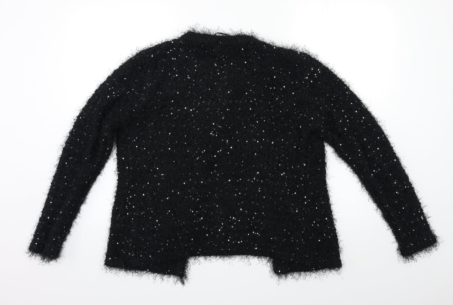 Angelina Womens Black  Knit Cardigan Jumper Size M