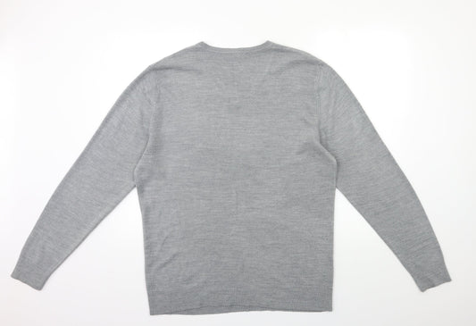 George Mens Grey  Knit Pullover Jumper Size M