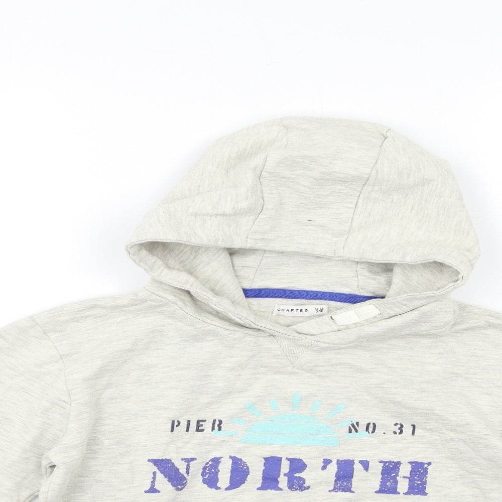 Crafted Boys Grey   Pullover Hoodie Size 11-12 Years