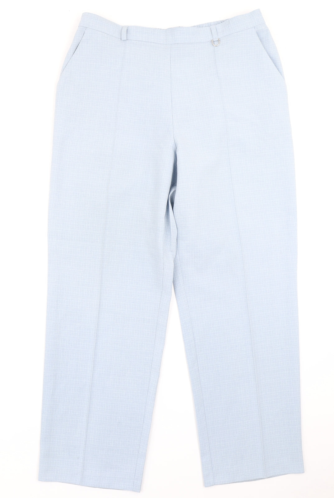Marks & Spencer Womens Blue Check  Trousers  Size 14 L25 in