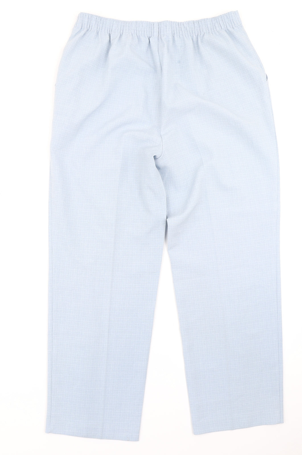Marks & Spencer Womens Blue Check  Trousers  Size 14 L25 in
