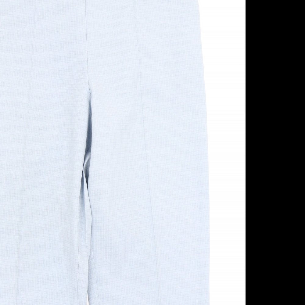 Marks & Spencer Womens Blue Check  Trousers  Size 14 L25 in