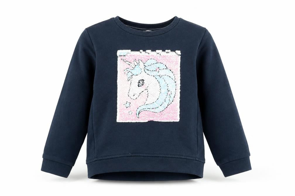 H&M Girls Blue   Pullover Sweatshirt Size 5-6 Years  - Reversible sequins
