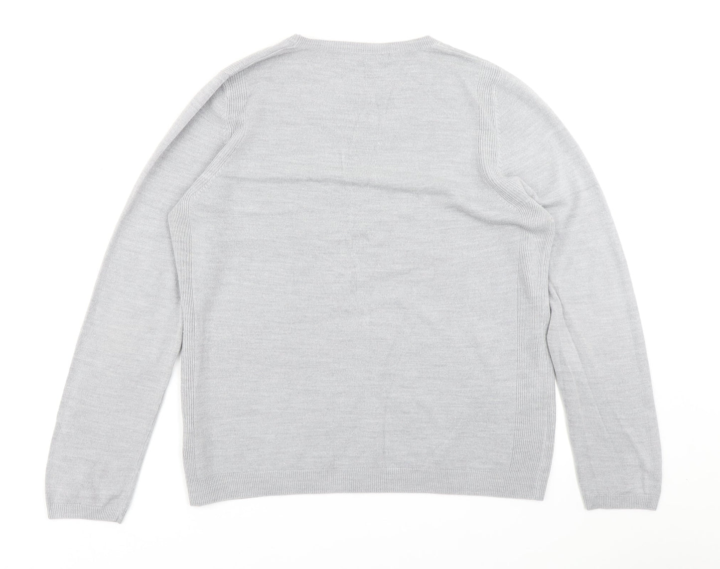 M&S Collection Womens Grey  Knit Pullover Jumper Size 18
