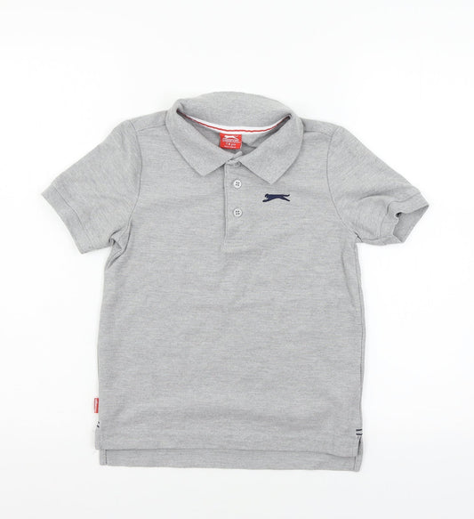 Slazenger Boys Grey  Jersey Basic Polo Size 7-8 Years