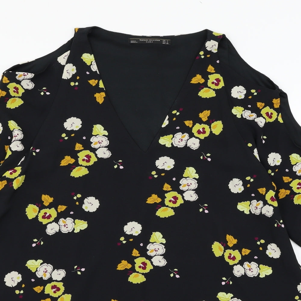 Zara Womens Black   A-Line  Size S  - Cut out sleeves