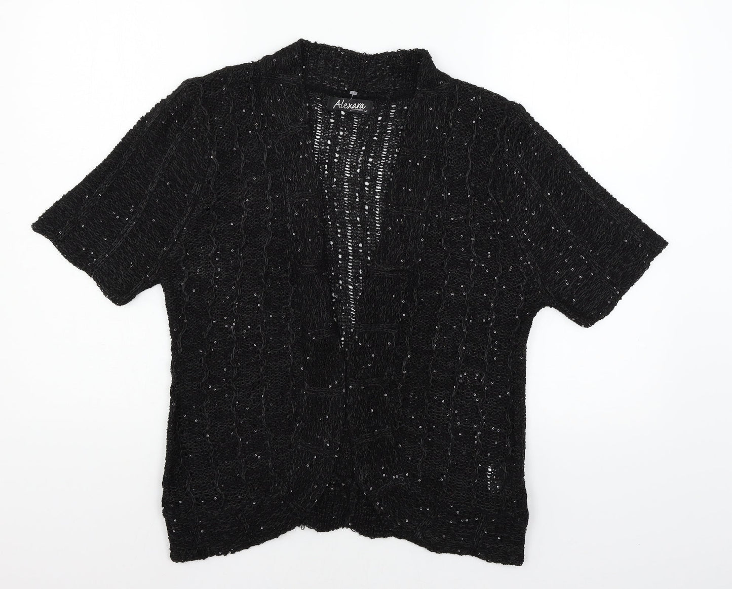 Alexara Womens Black  Knit Cape Jumper Size M