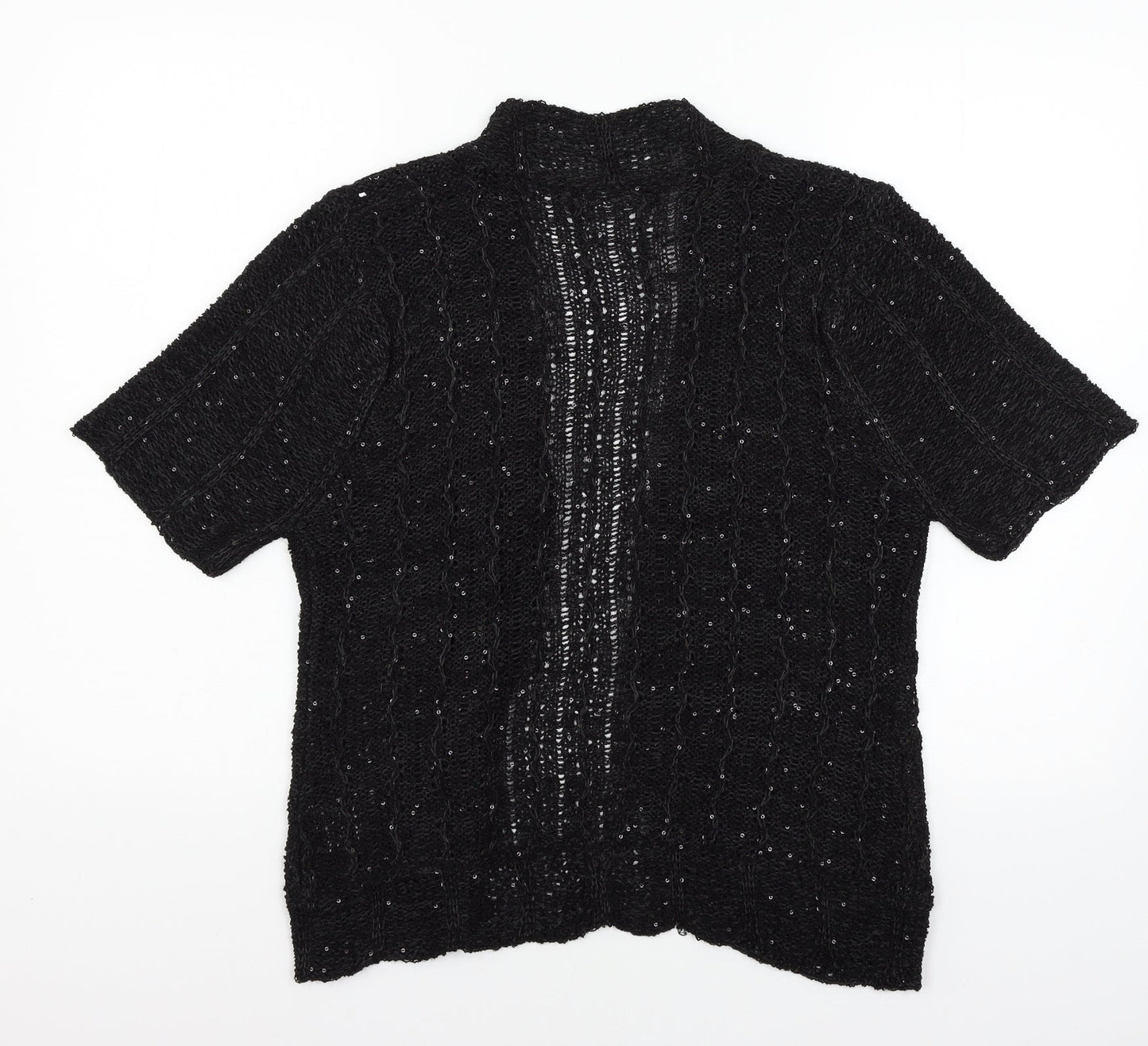 Alexara Womens Black  Knit Cape Jumper Size M
