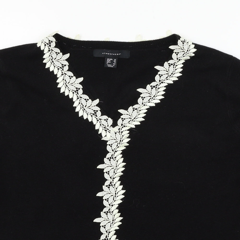 Atmosphere Womens Black  Knit Pullover Jumper Size 10