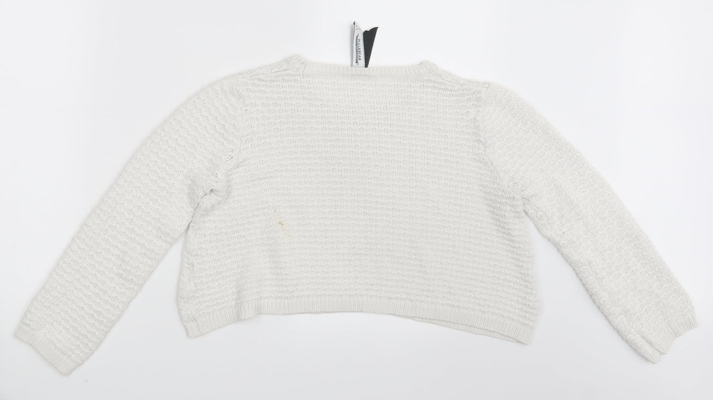 Pull & Bear Womens White   Pullover Jumper Size S