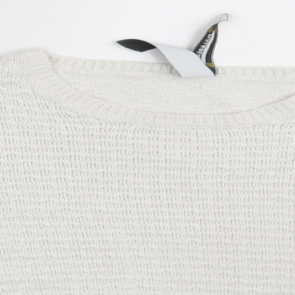 Pull & Bear Womens White   Pullover Jumper Size S