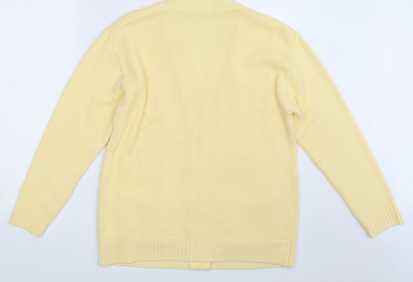 Preworn Womens Yellow Argyle/Diamond Knit Cape Jumper One Size
