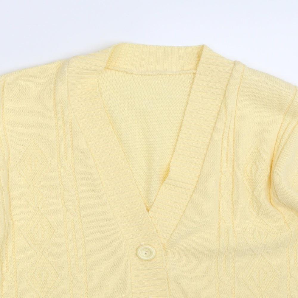 Preworn Womens Yellow Argyle/Diamond Knit Cape Jumper One Size