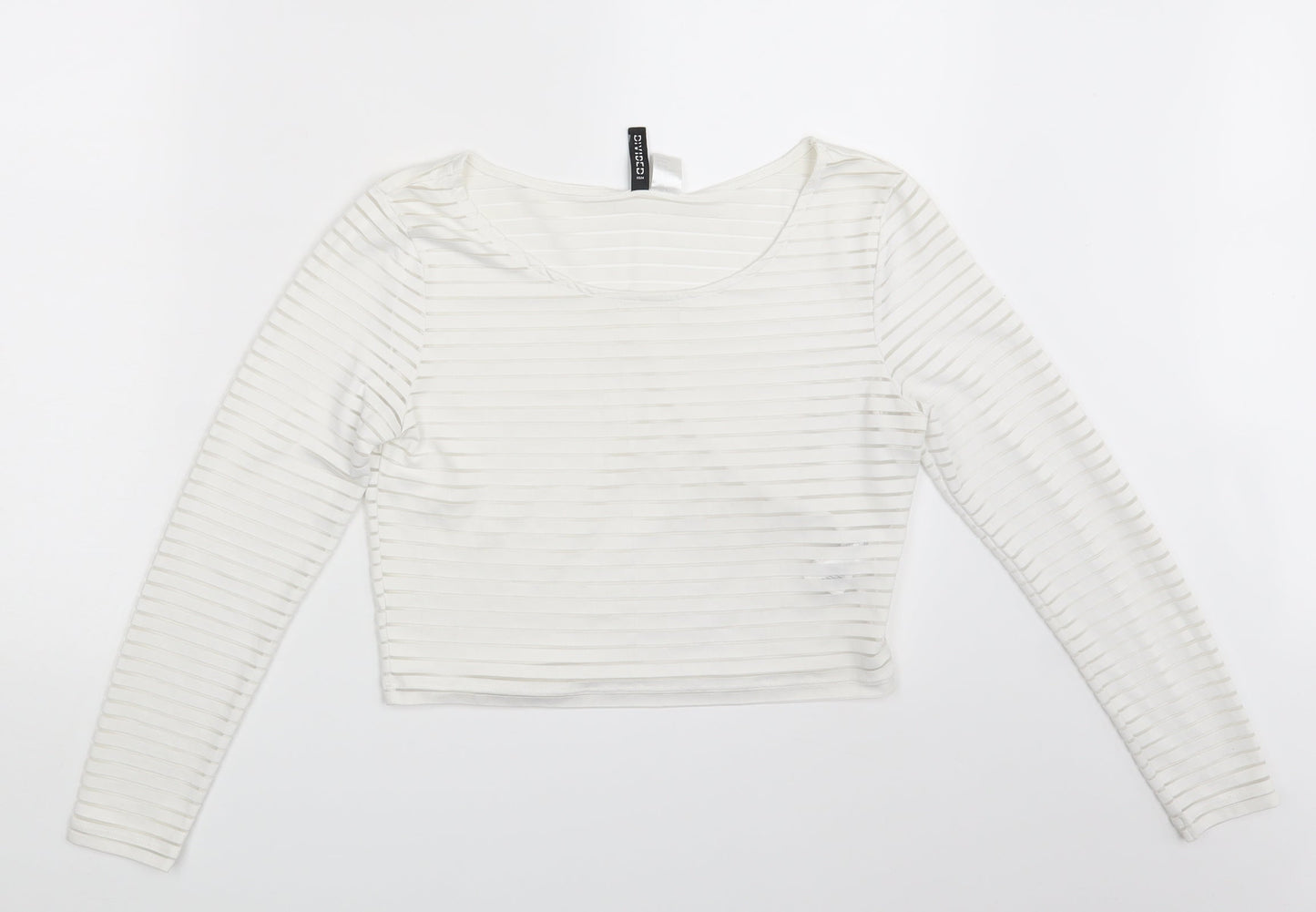Divided Womens White   Cropped T-Shirt Size M