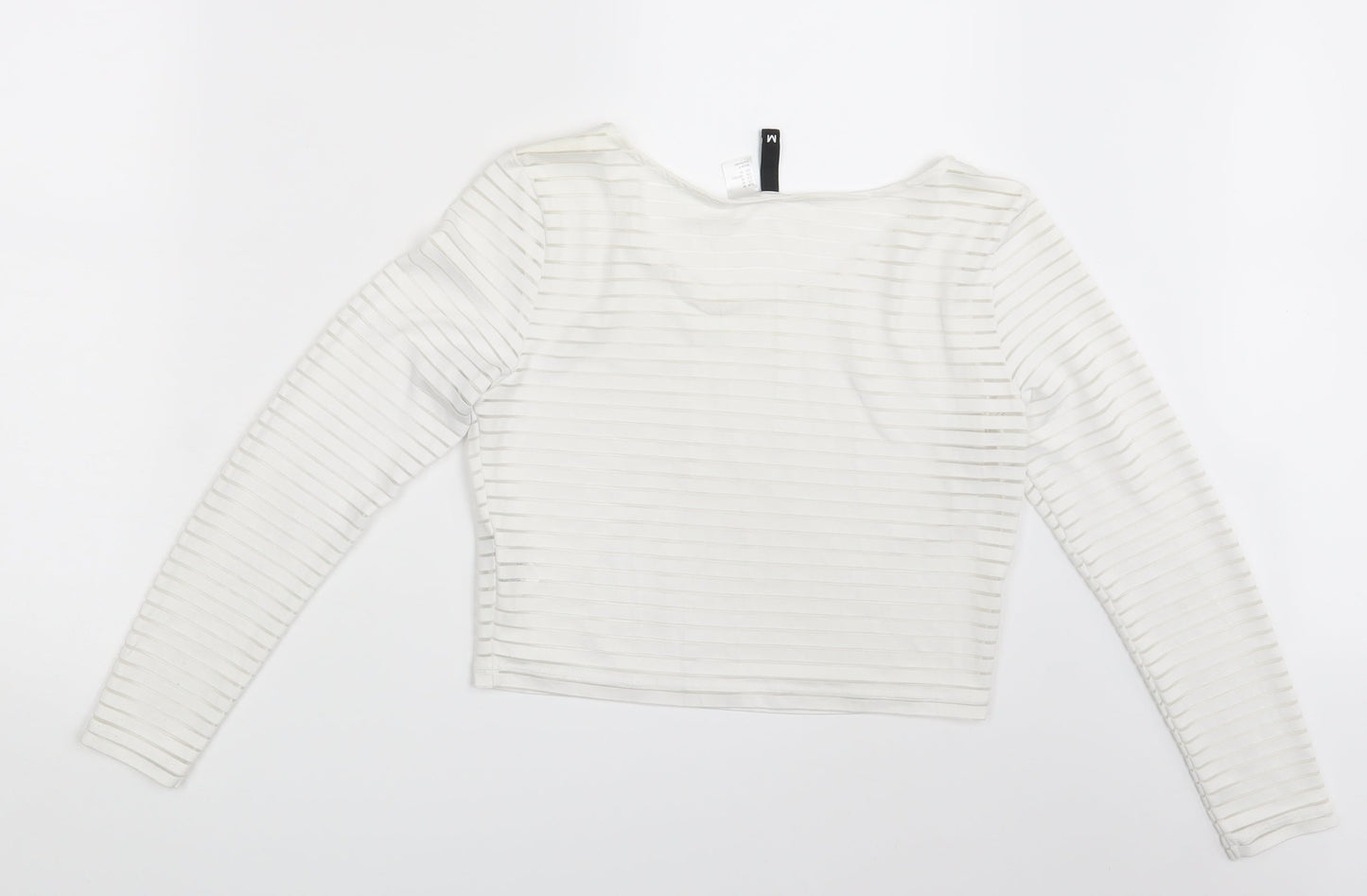 Divided Womens White   Cropped T-Shirt Size M