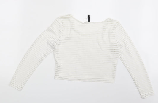 Divided Womens White   Cropped T-Shirt Size M