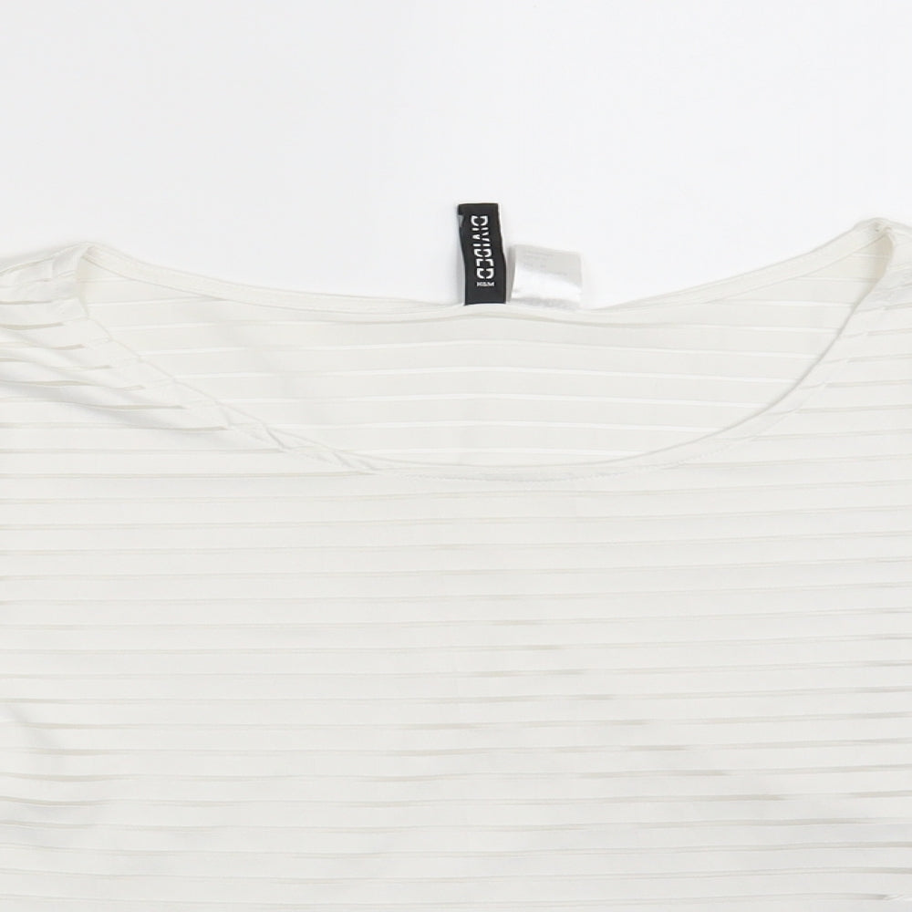 Divided Womens White   Cropped T-Shirt Size M