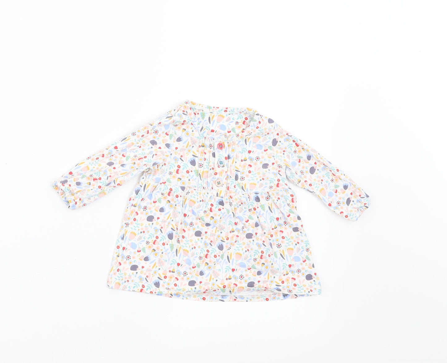Marks and Spencer Girls White Floral  A-Line  Size 3-6 Months