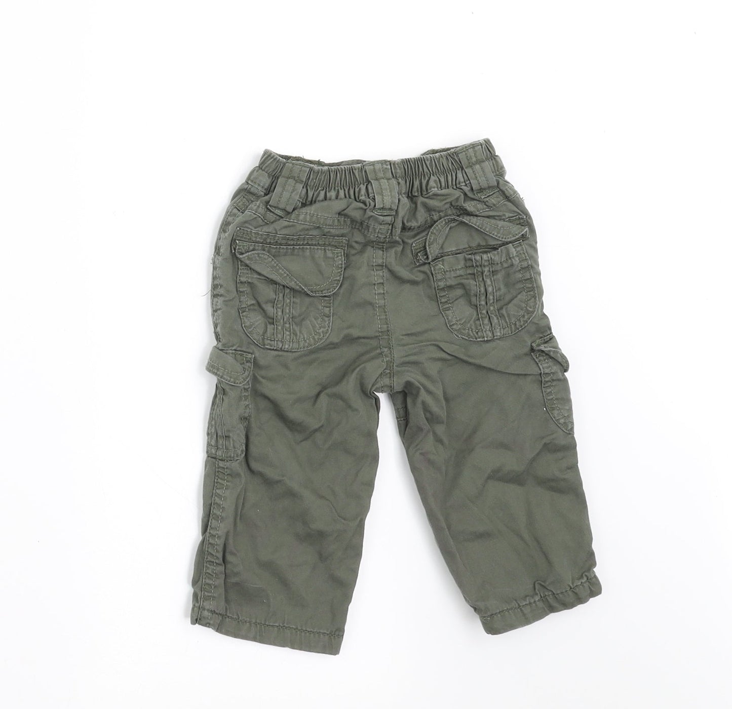 George Boys Green   Cargo Trousers Size 3-6 Months  - SIDE POCKETS