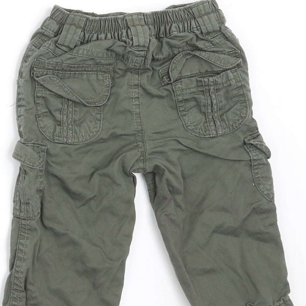 George Boys Green   Cargo Trousers Size 3-6 Months  - SIDE POCKETS