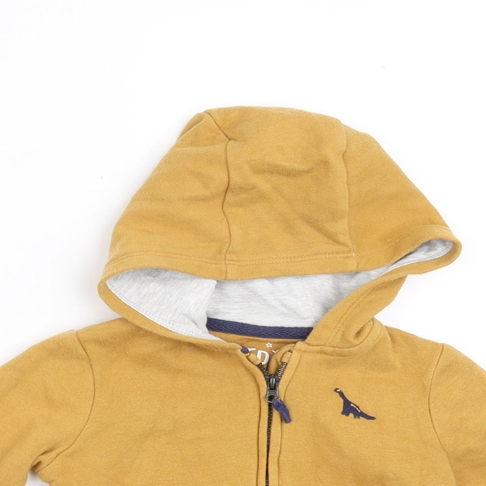 F&F Boys Yellow   Full Zip Jumper Size 6-9 Months  - dinasour
