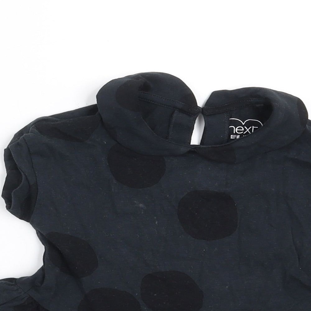 NEXT Girls Black Polka Dot  Basic T-Shirt Size 9-12 Months