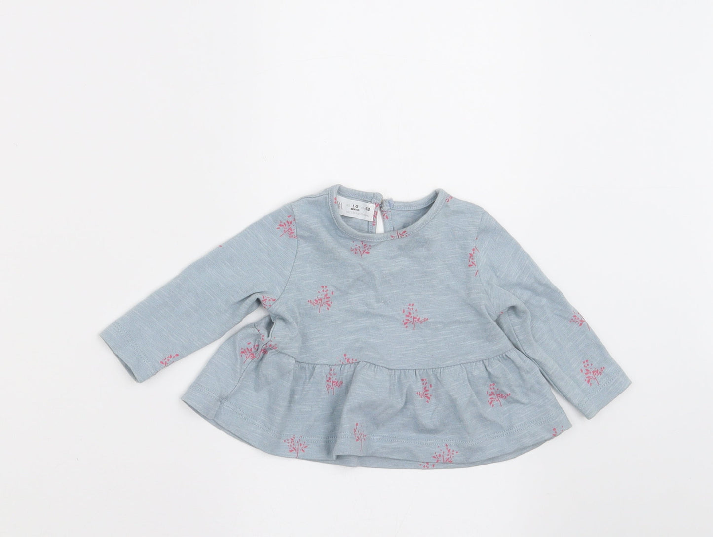 Zara Girls Blue Floral  A-Line  Size 0-3 Months