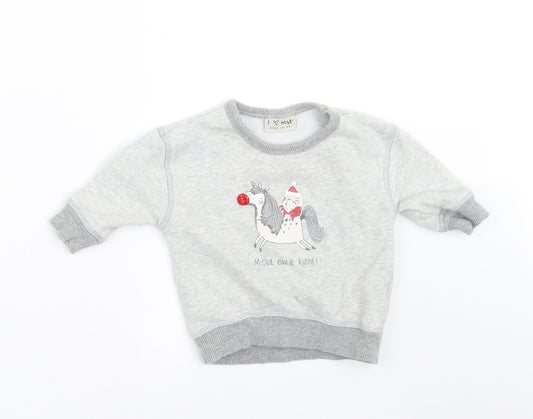 NEXT Boys Grey   Pullover Jumper Size 3-6 Months  - christmas