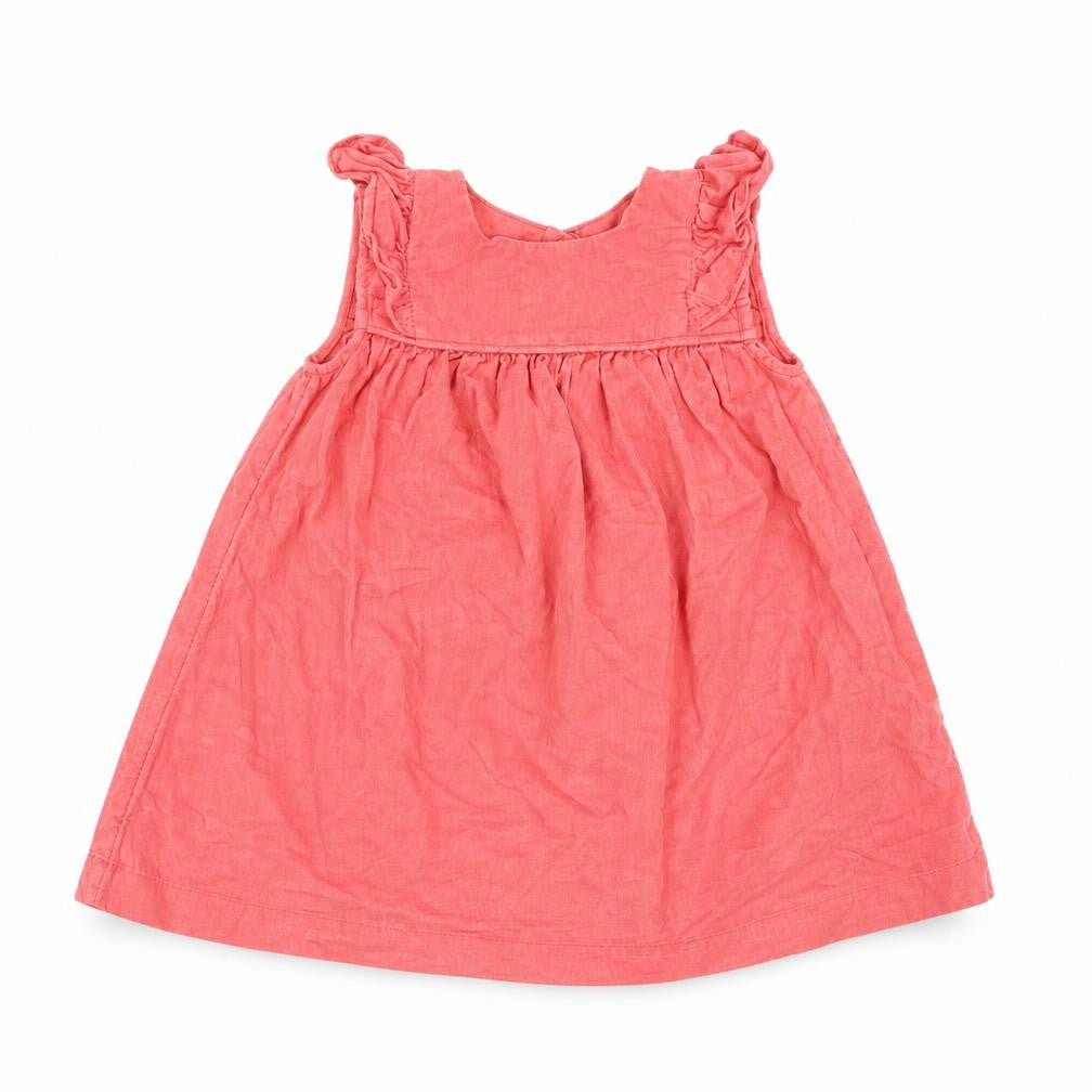 Front view of Marks & Spencer girls’ orange corduroy a-line, size 9-12, months