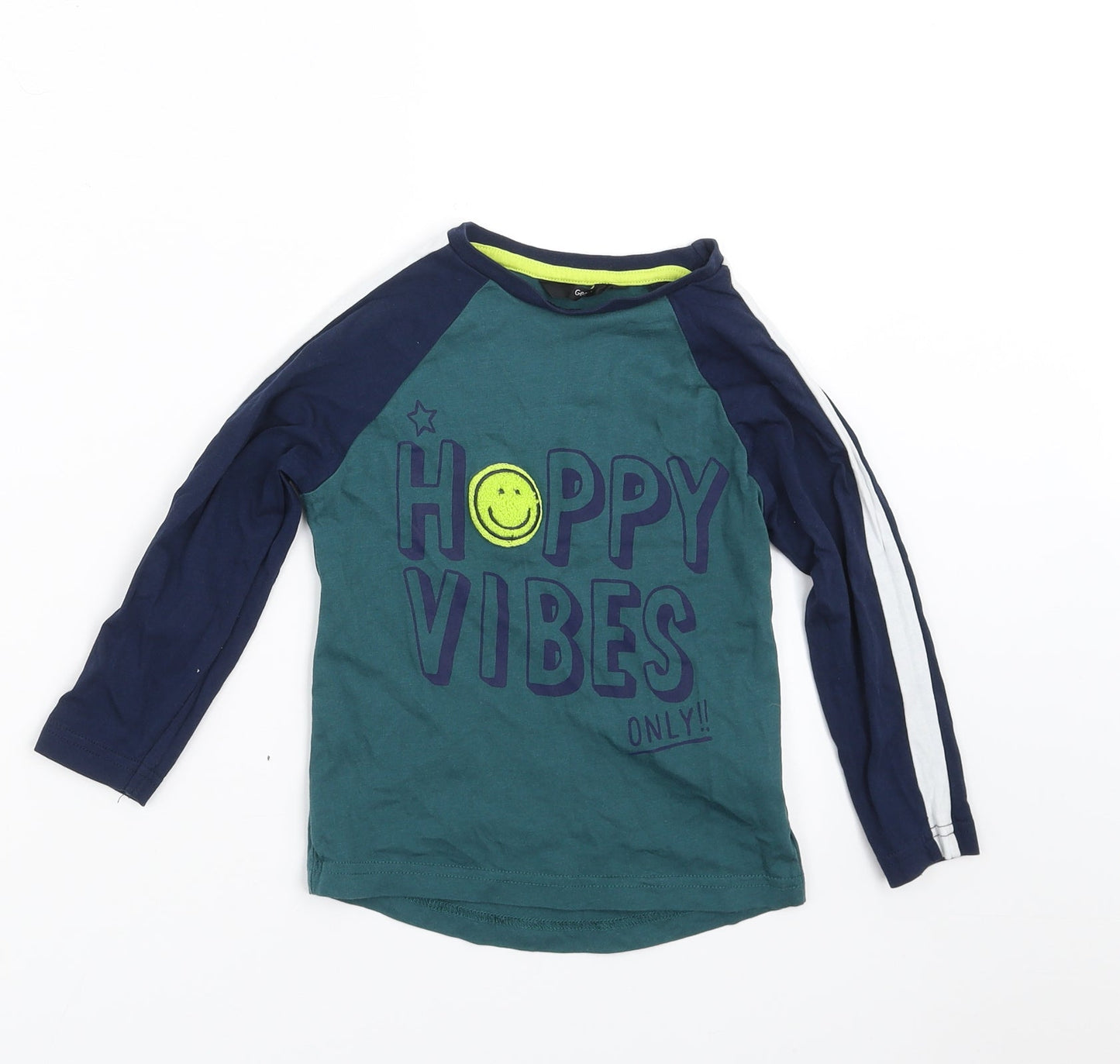George Boys Blue   Basic T-Shirt Size 2-3 Years  - HAPPY VIBES