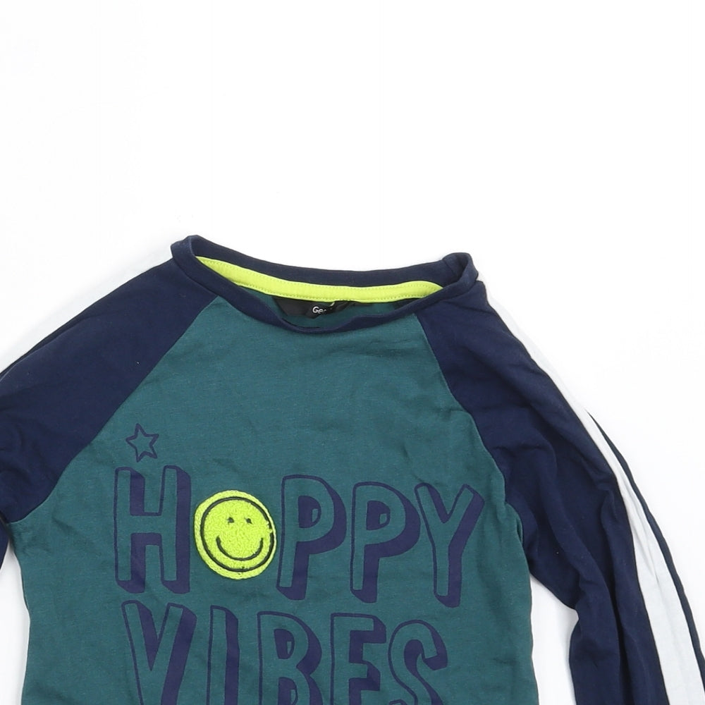 George Boys Blue   Basic T-Shirt Size 2-3 Years  - HAPPY VIBES