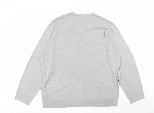 m&s Mens Grey   Pullover Jumper Size 2XL
