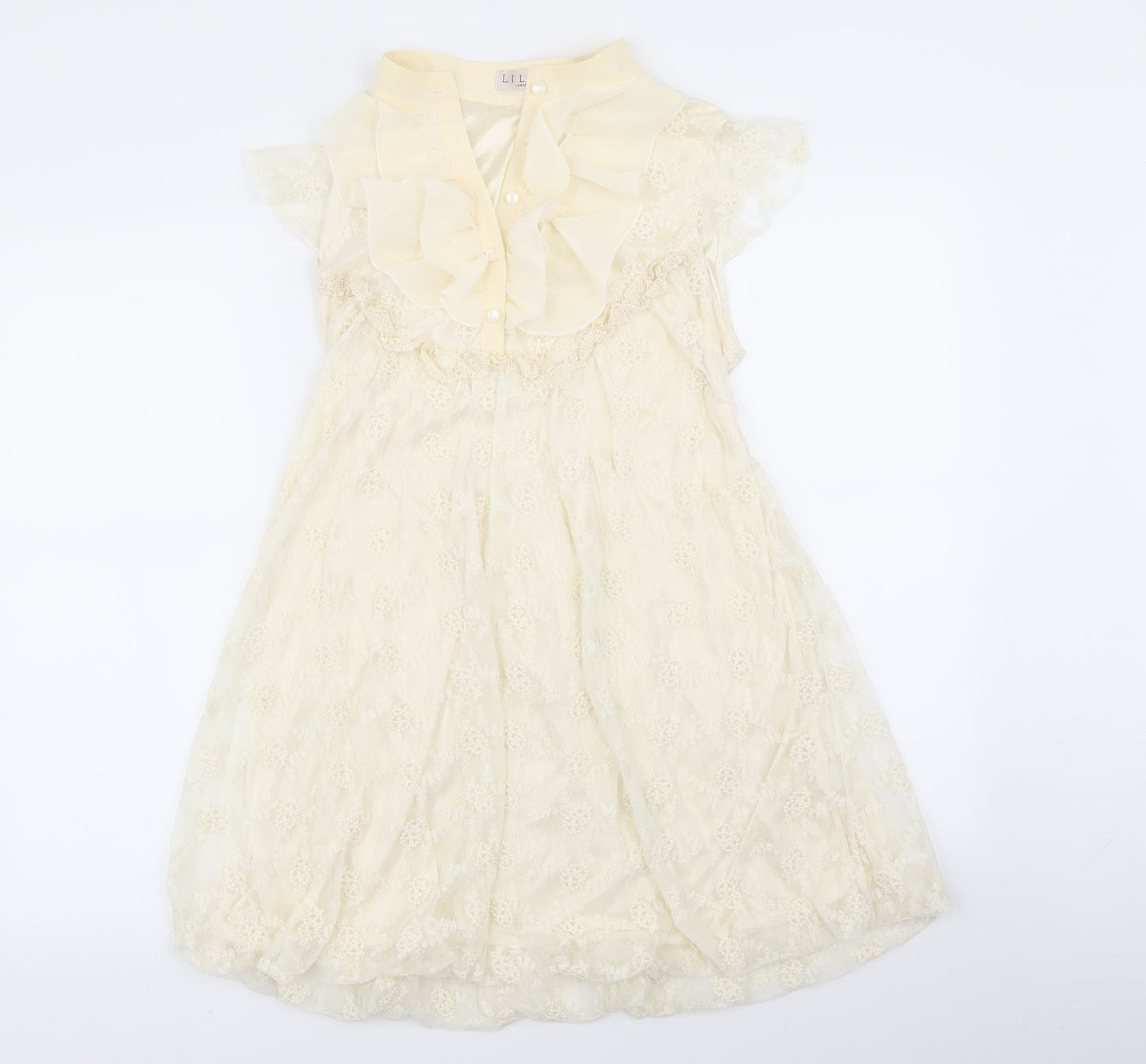 lily.j Girls Beige Geometric  Fit & Flare  Size M