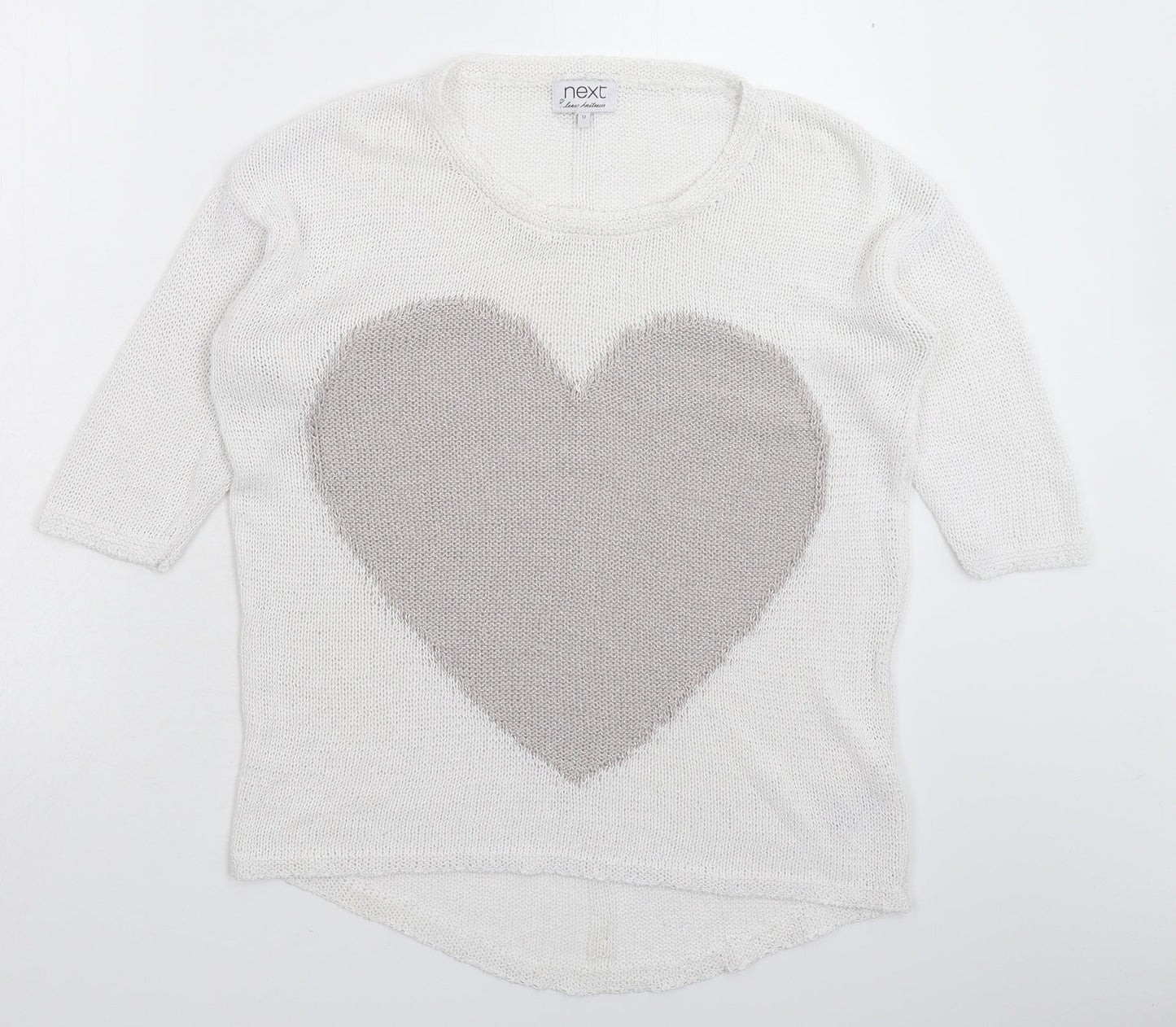 NEXT Womens White  Knit Pullover Jumper Size 12