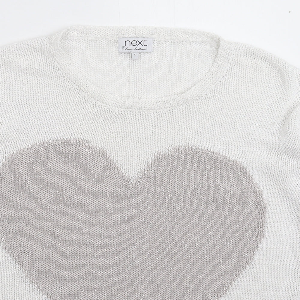NEXT Womens White  Knit Pullover Jumper Size 12