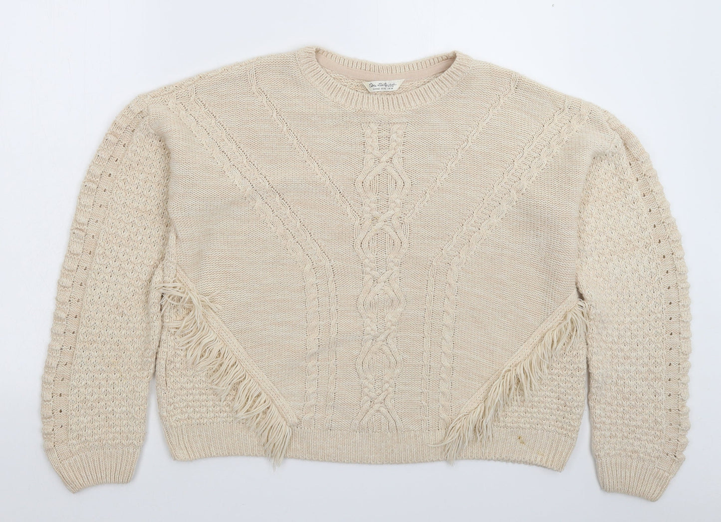 Marks and Spencer Womens Beige  Knit Pullover Jumper Size 14