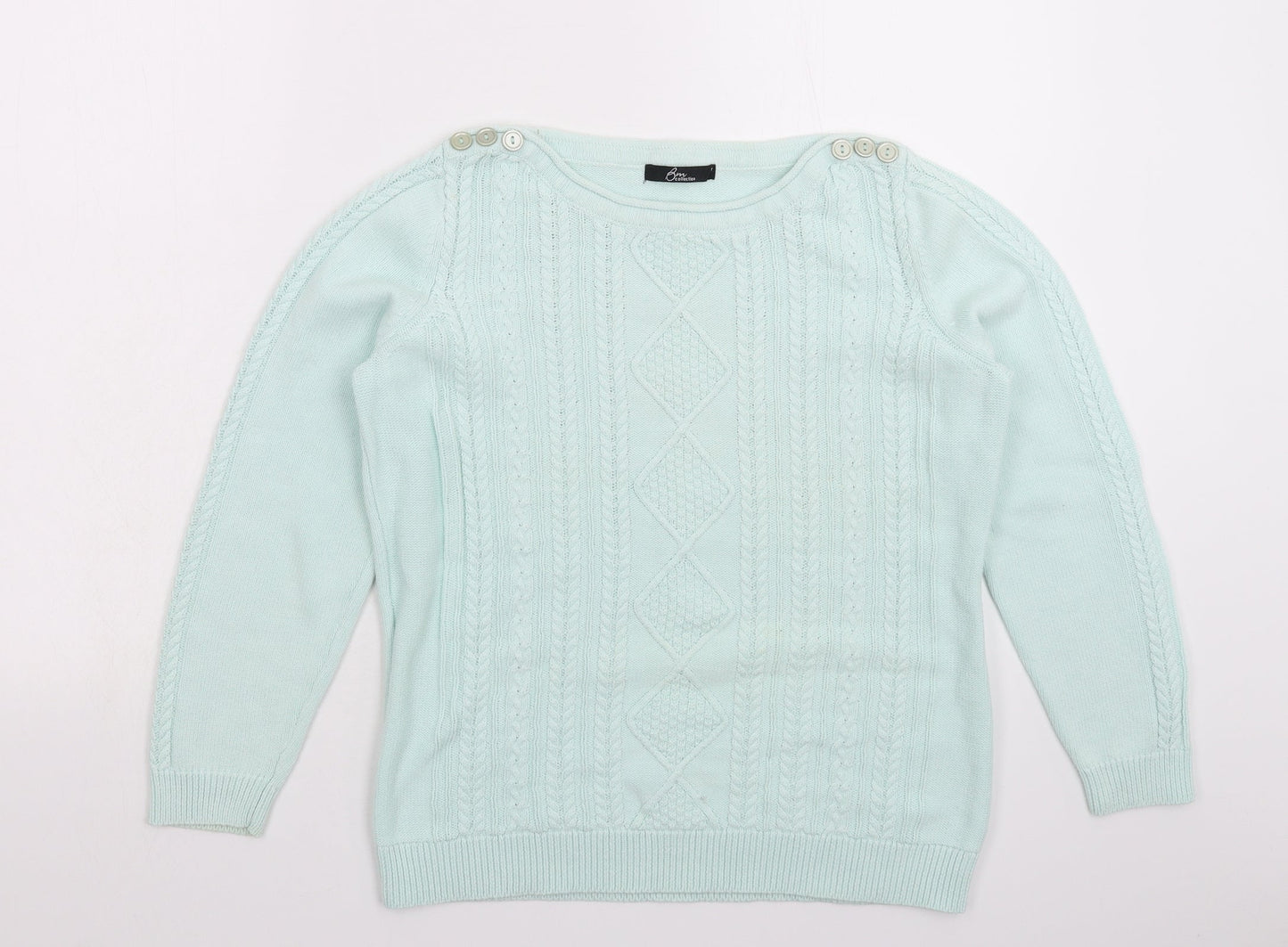 BM Womens Green  Knit Pullover Jumper Size S
