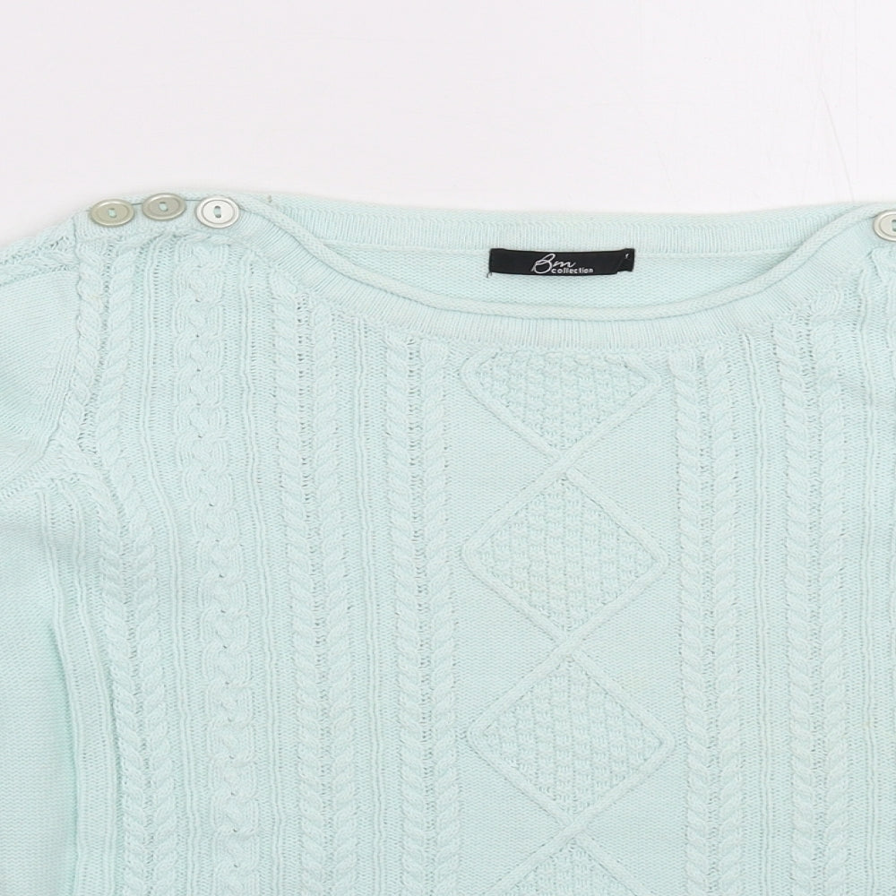 BM Womens Green  Knit Pullover Jumper Size S